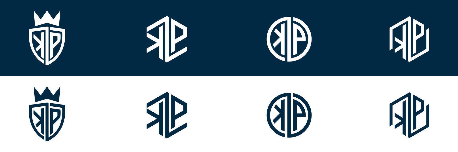 Trendy KP PK letter logo design vector