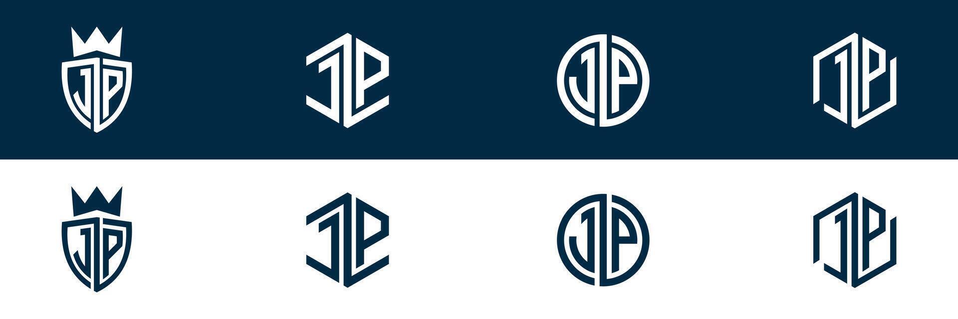 Typography JP PJ letter logo design vector