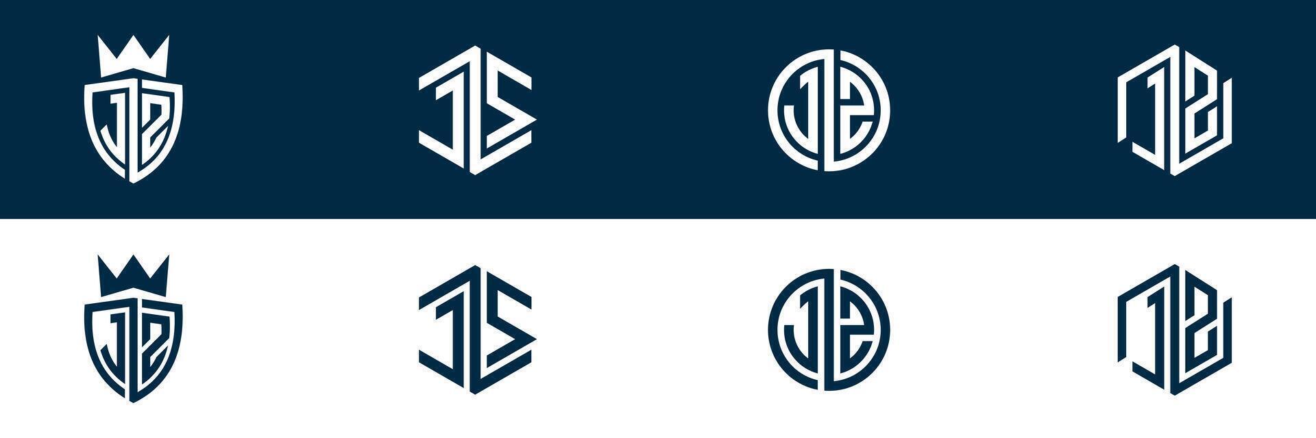 Typography JZ ZJ letter logo design vector