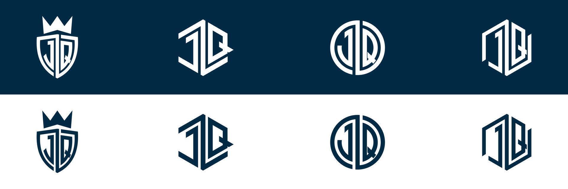 Typography JQ QJ letter logo design vector