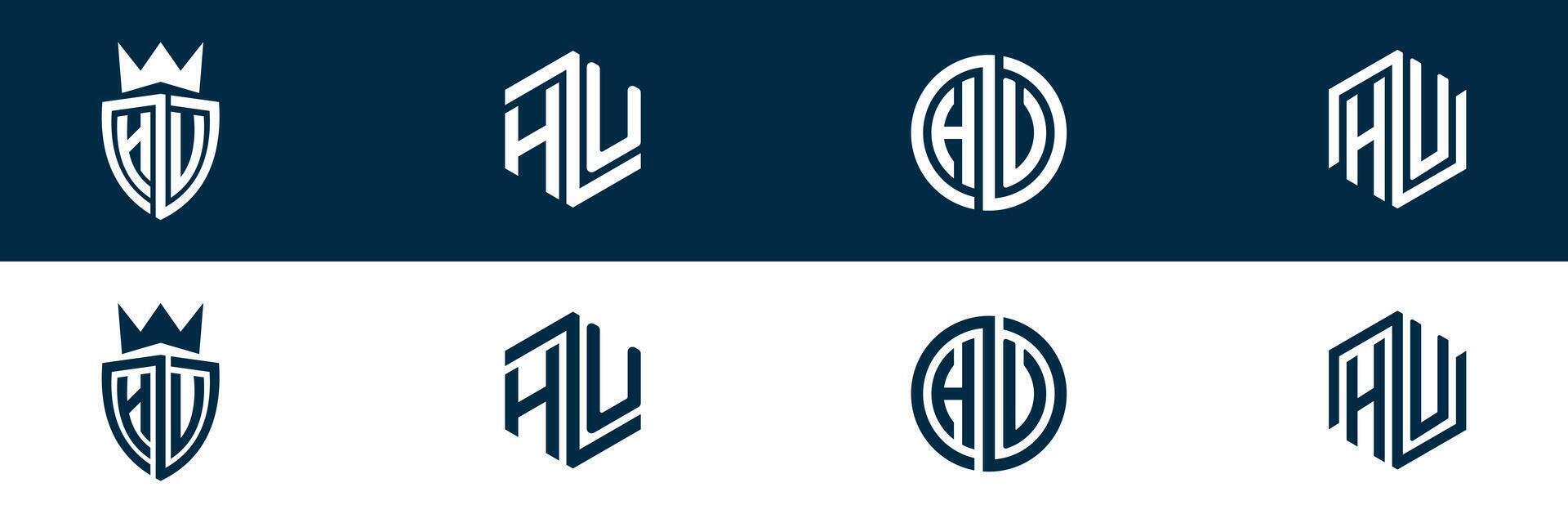 Typography letter HV VH logo design vector
