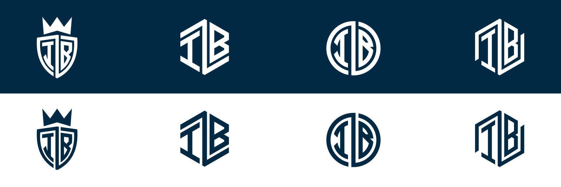 Typography IB BI letter logo design vector