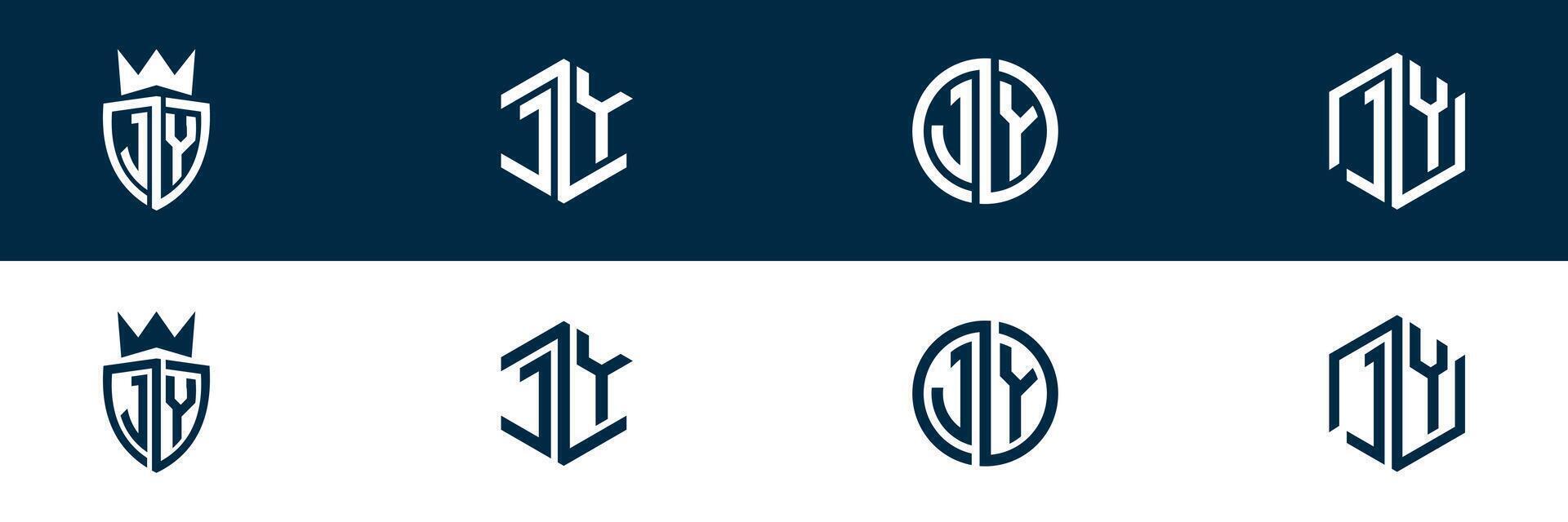 Typography JY YJ letter logo design vector