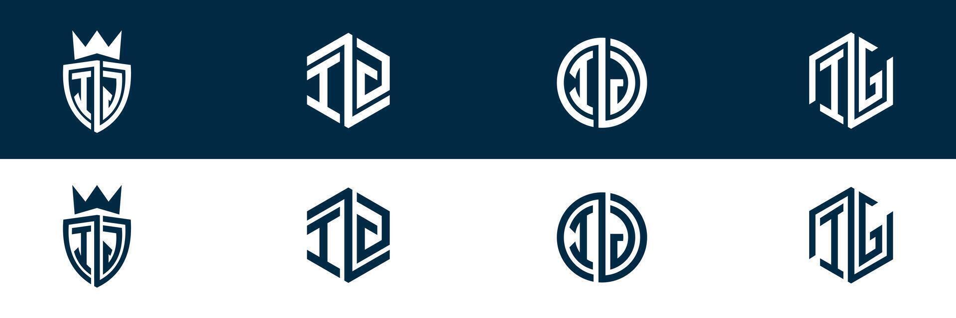 Typography IG GI letter logo design vector