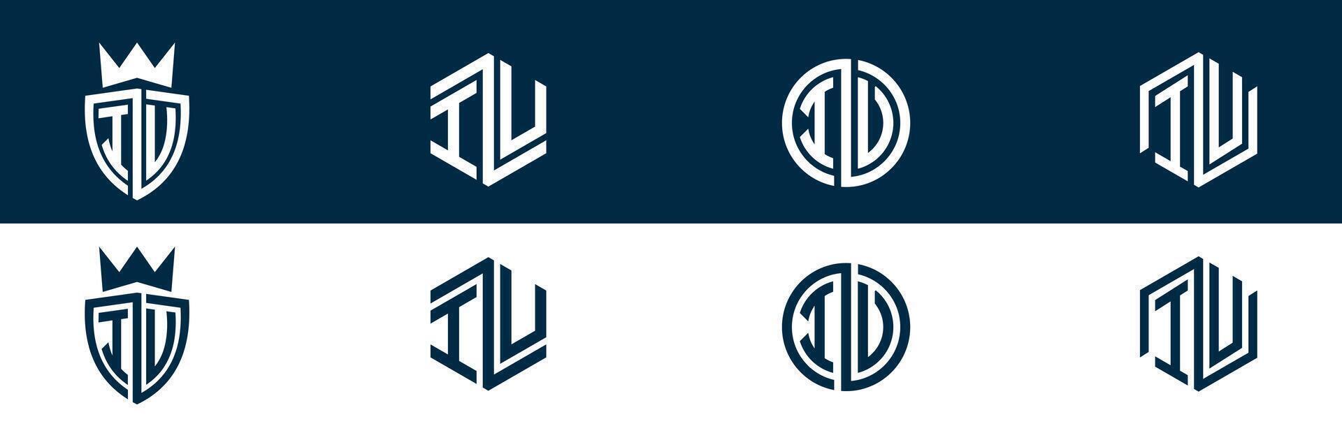 Typography IU UI letter logo design vector
