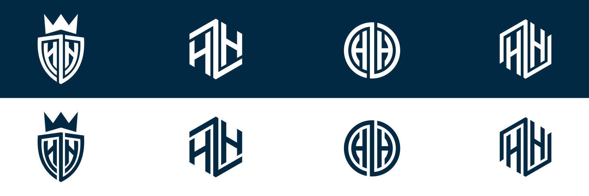 Typography letter HH logo design vector