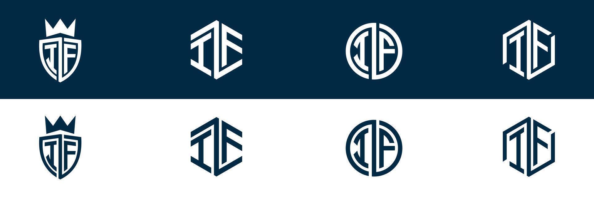 Typography IF FI letter logo design vector