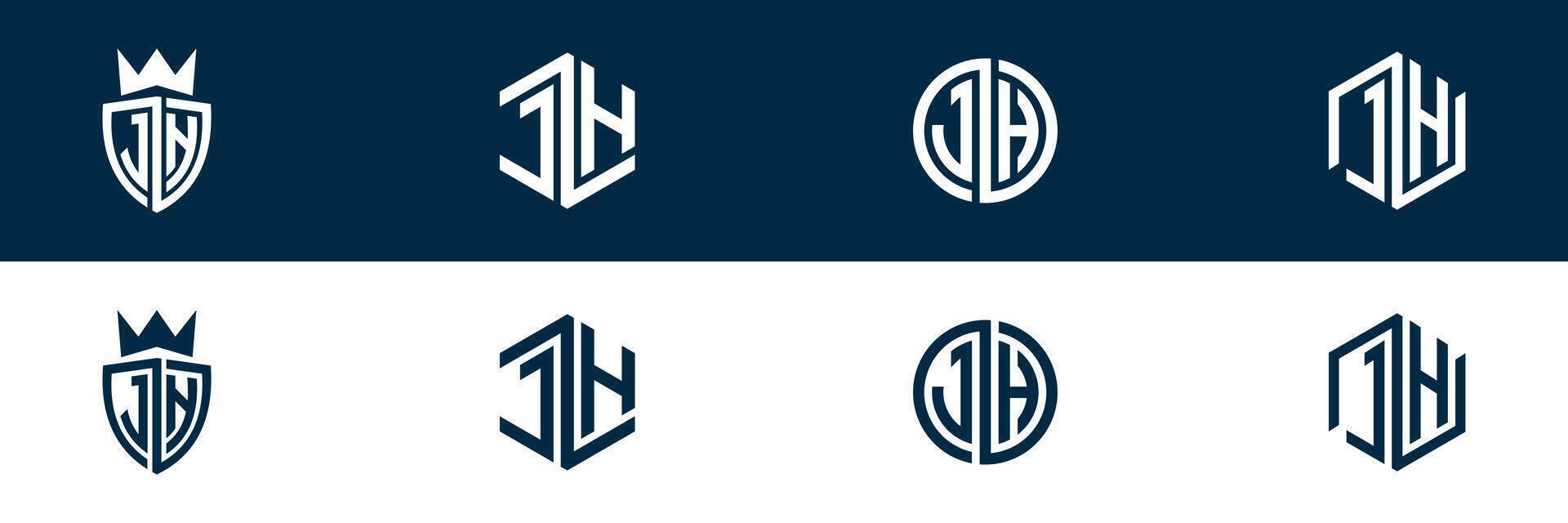 Typography JH HJ letter logo design vector