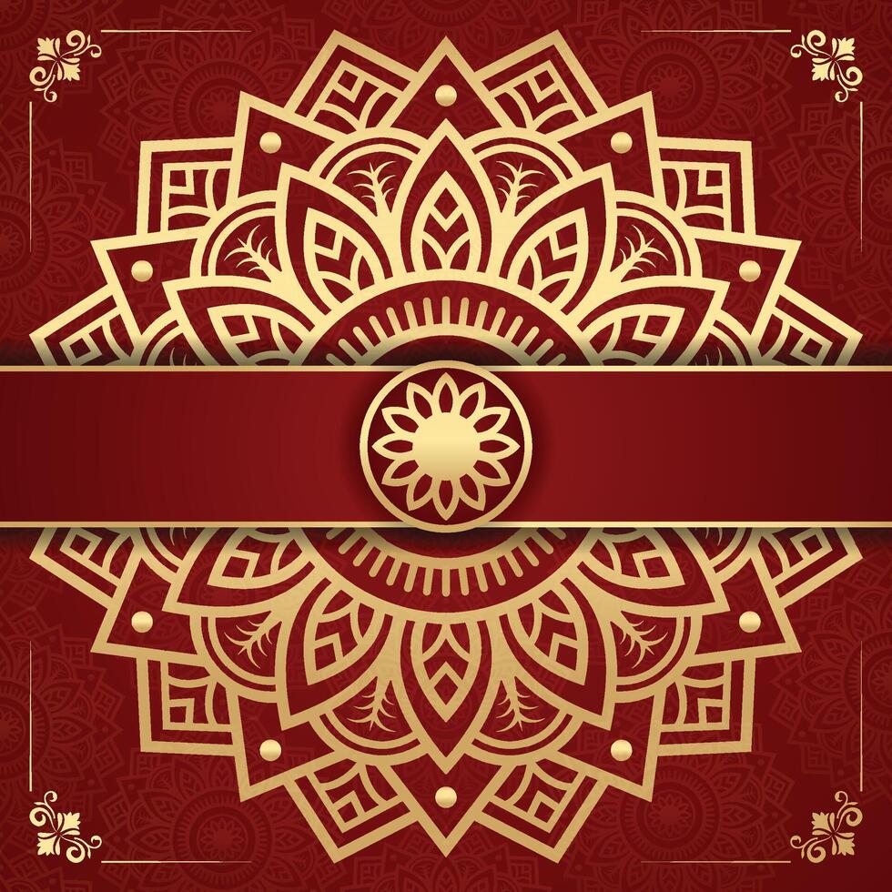 luxury ornamental mandala Pattern design background in gold color vector
