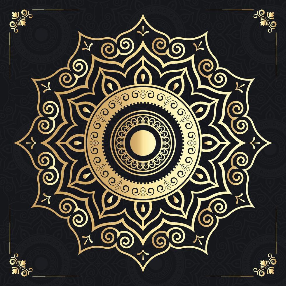 Sophisticated Gold Mandala Artwork with Ornate vector