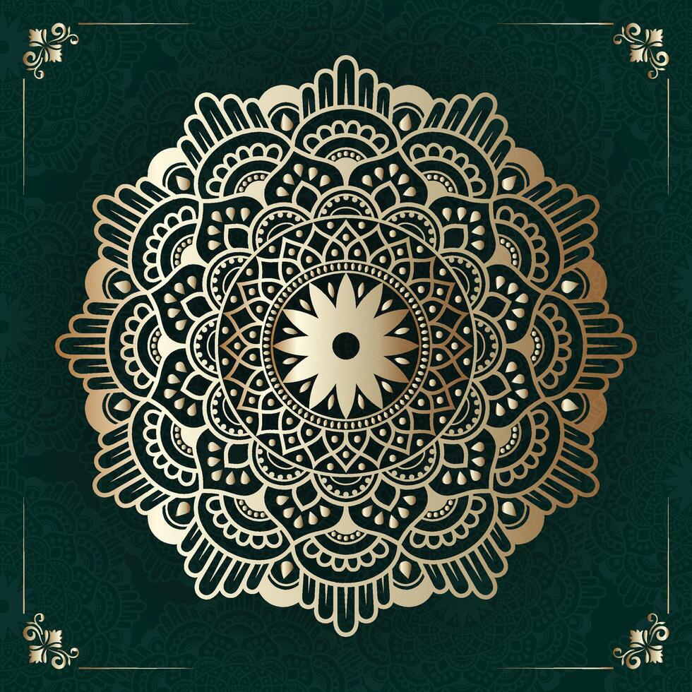 Elegant Gold Mandala Design with Floral Patterns vector