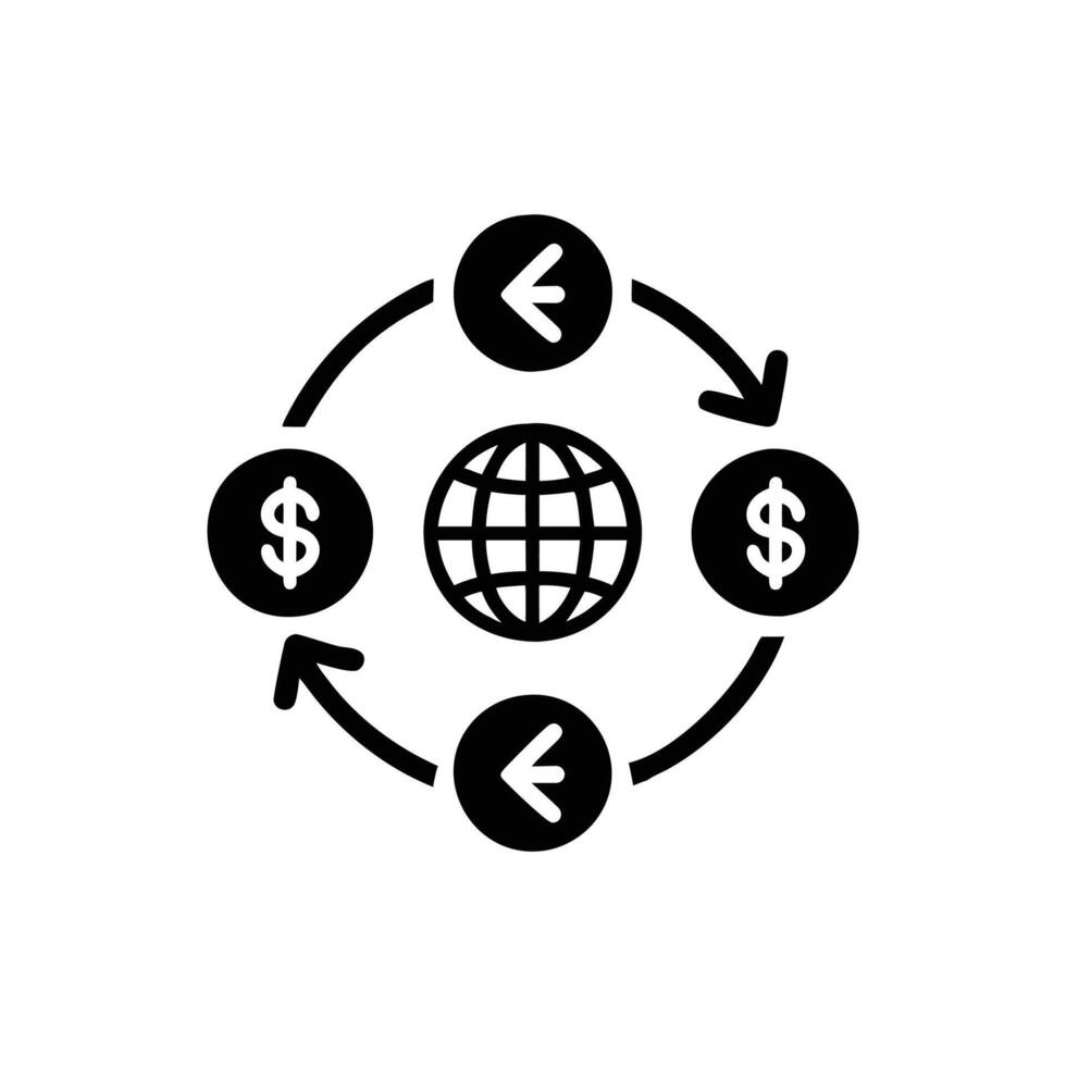 global currency exchange icon vector