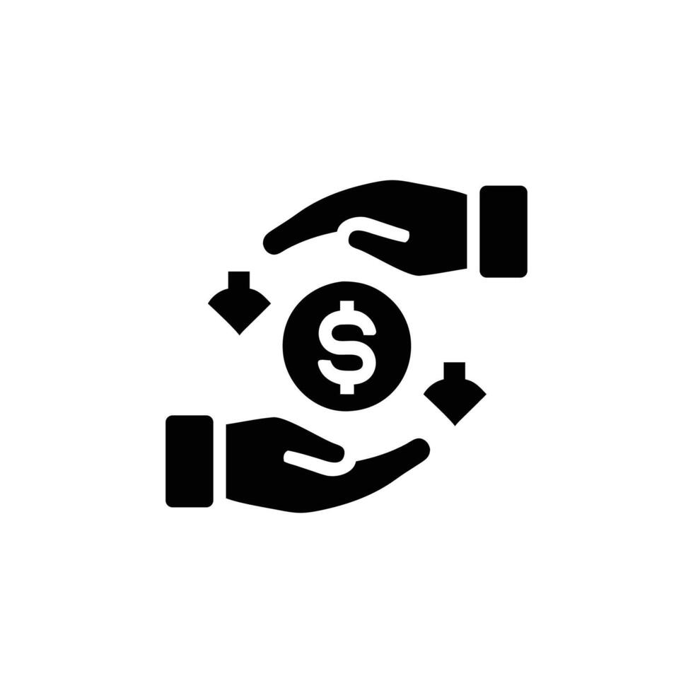 hand exchange money icon vector
