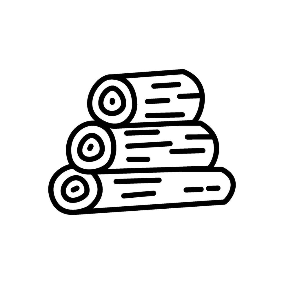 stacked three logs icon, line style icon vector