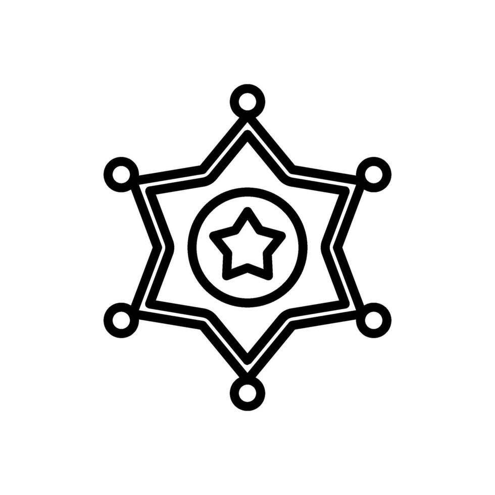 sheriff badge icon, line style icon vector