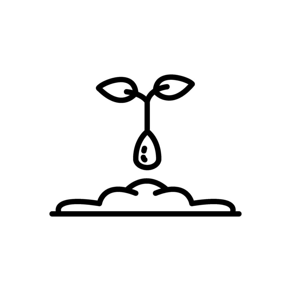 planting seed icon, line style icon vector