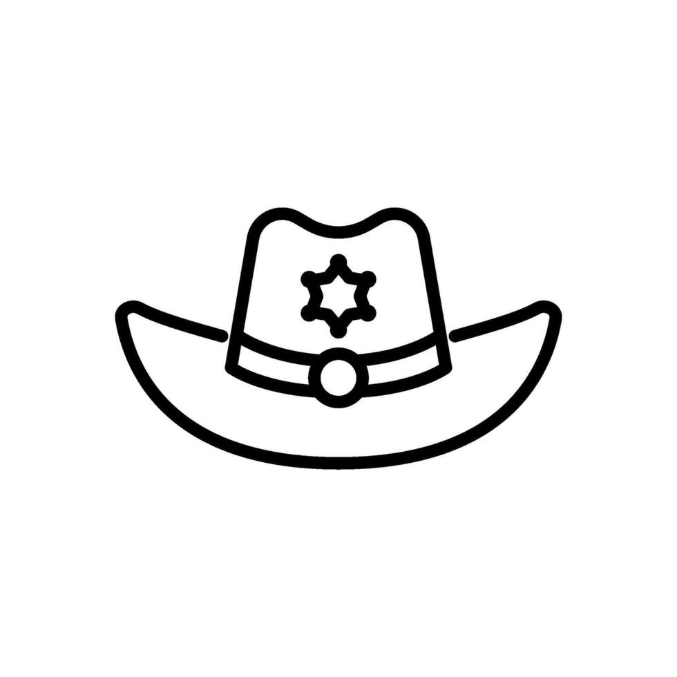 sheriff hat icon, line style icon vector
