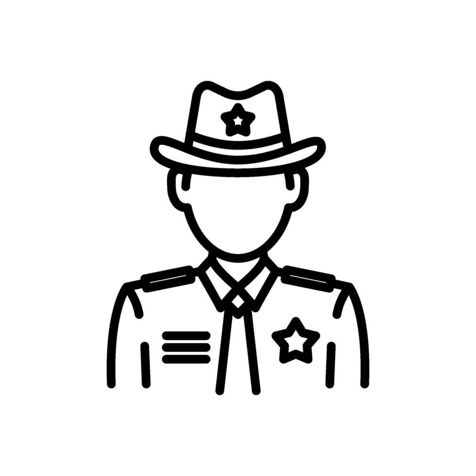 male sheriff icon, line style icon vector