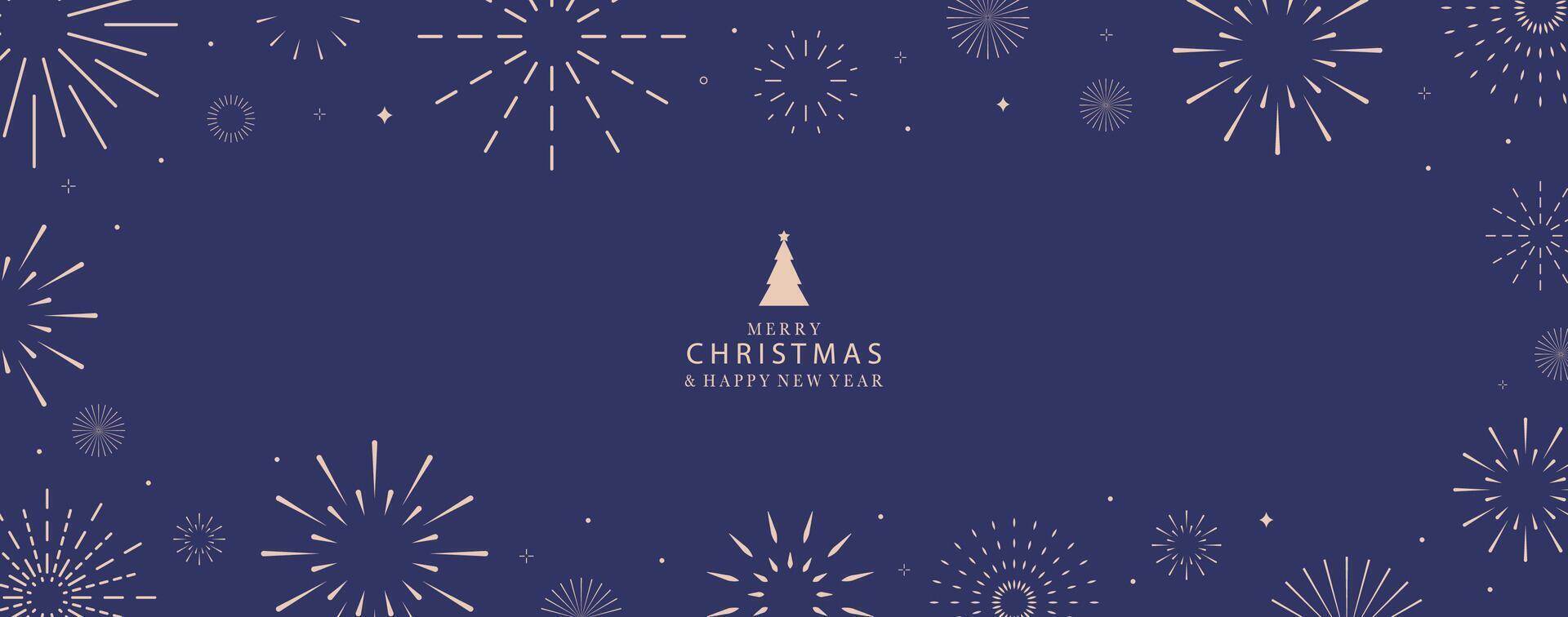 firework happy new year on night background vector