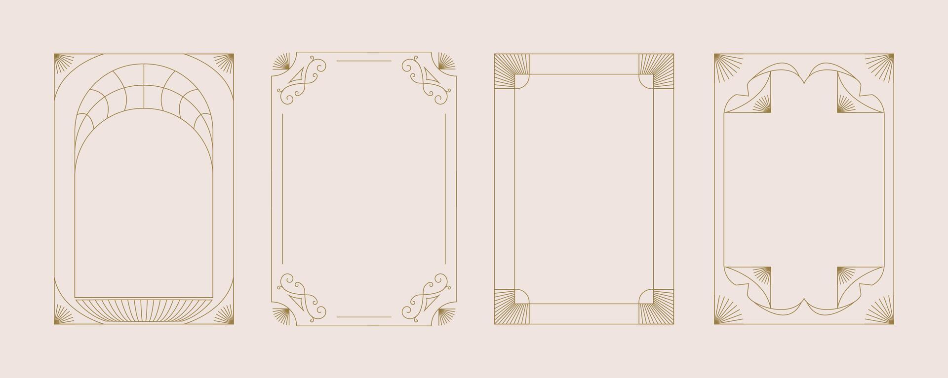 Vintage deco frame and border. Abstract decoration for vertical design vector