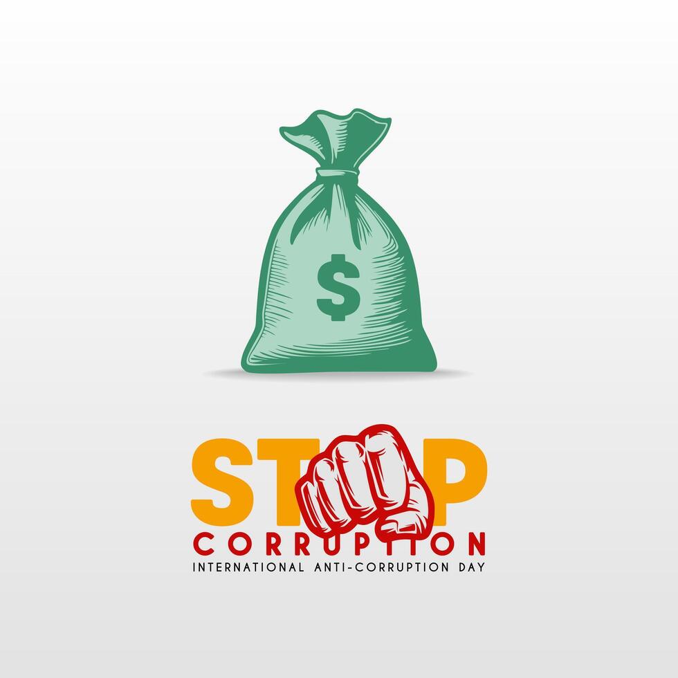 International anti-corruption day design, good template for social media post vector