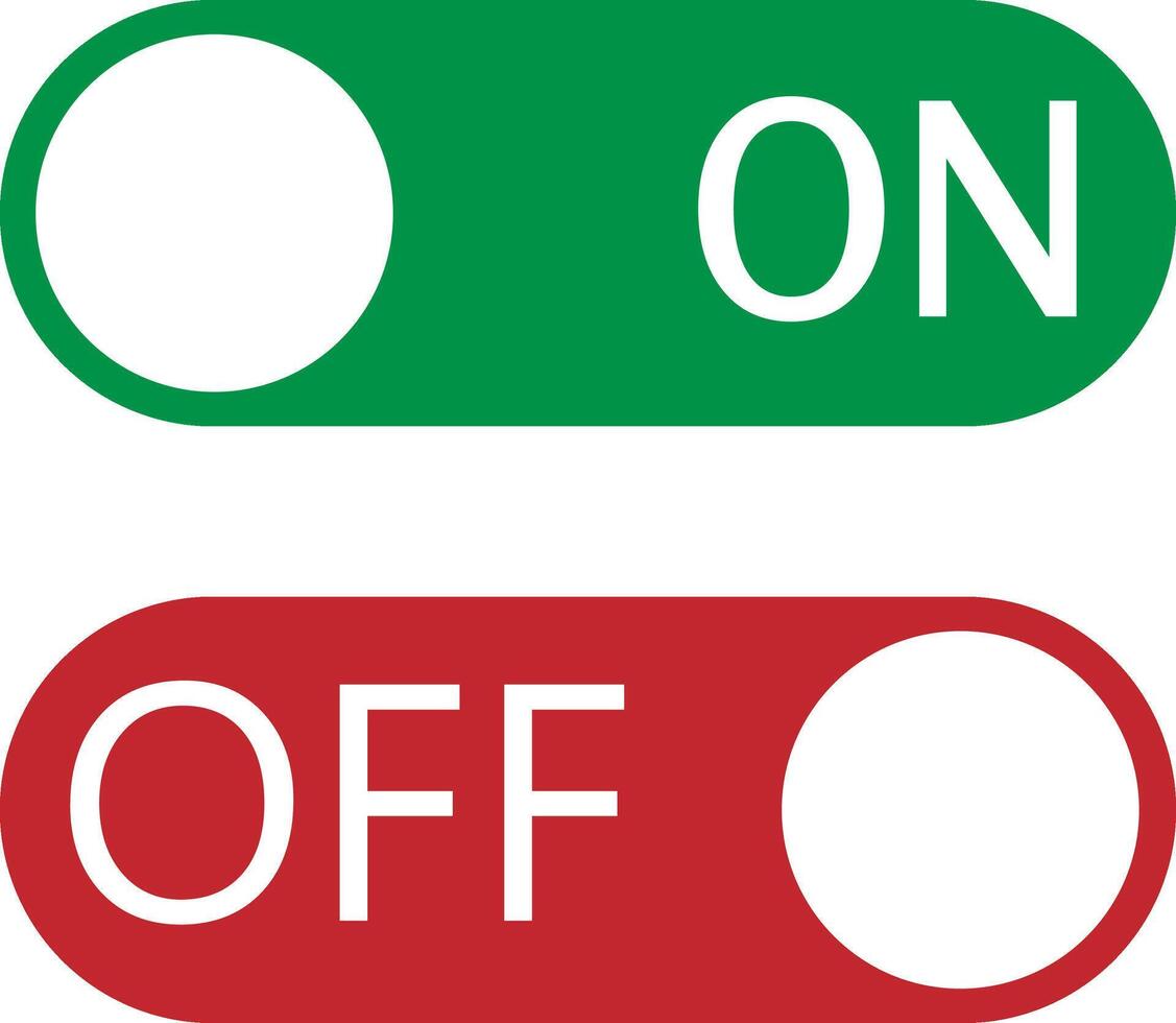 Green On Off Switch Toggle Button Digital Interface Design vector