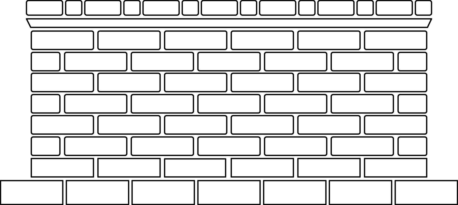 Brick Wall Structure Outline, Blocks, Design, Construction, Building, Architecture, Pattern vector