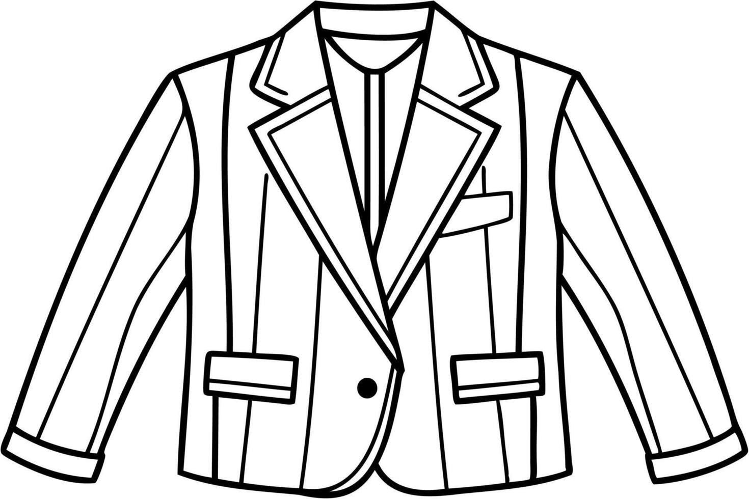 Blazer jacket clothes. Fashion apparel clothing. Flat suit wear. Formal outline garment. Classic office blazer vector