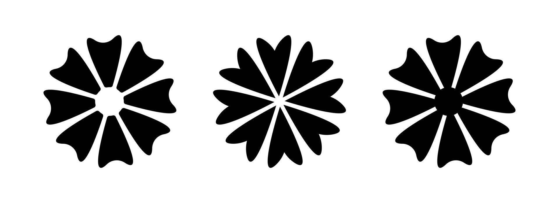 Flower logo. Flower petals icon silhouette. Flower illustration vector