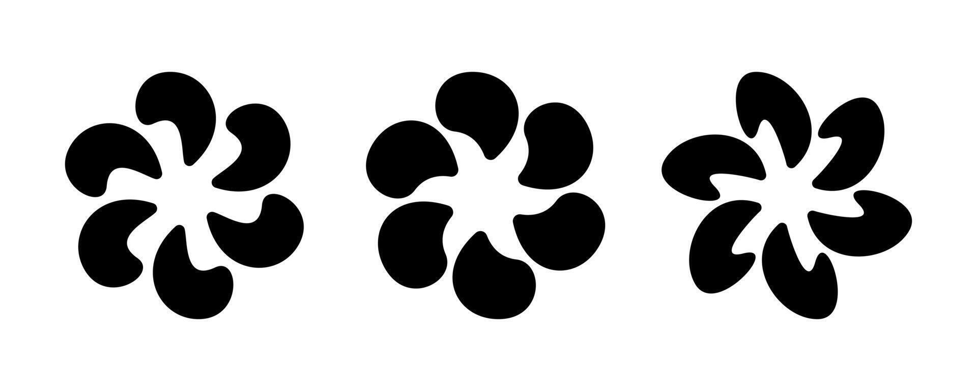 Flower icon set. Flower logo. Minimal flower symbol mark. illustration vector