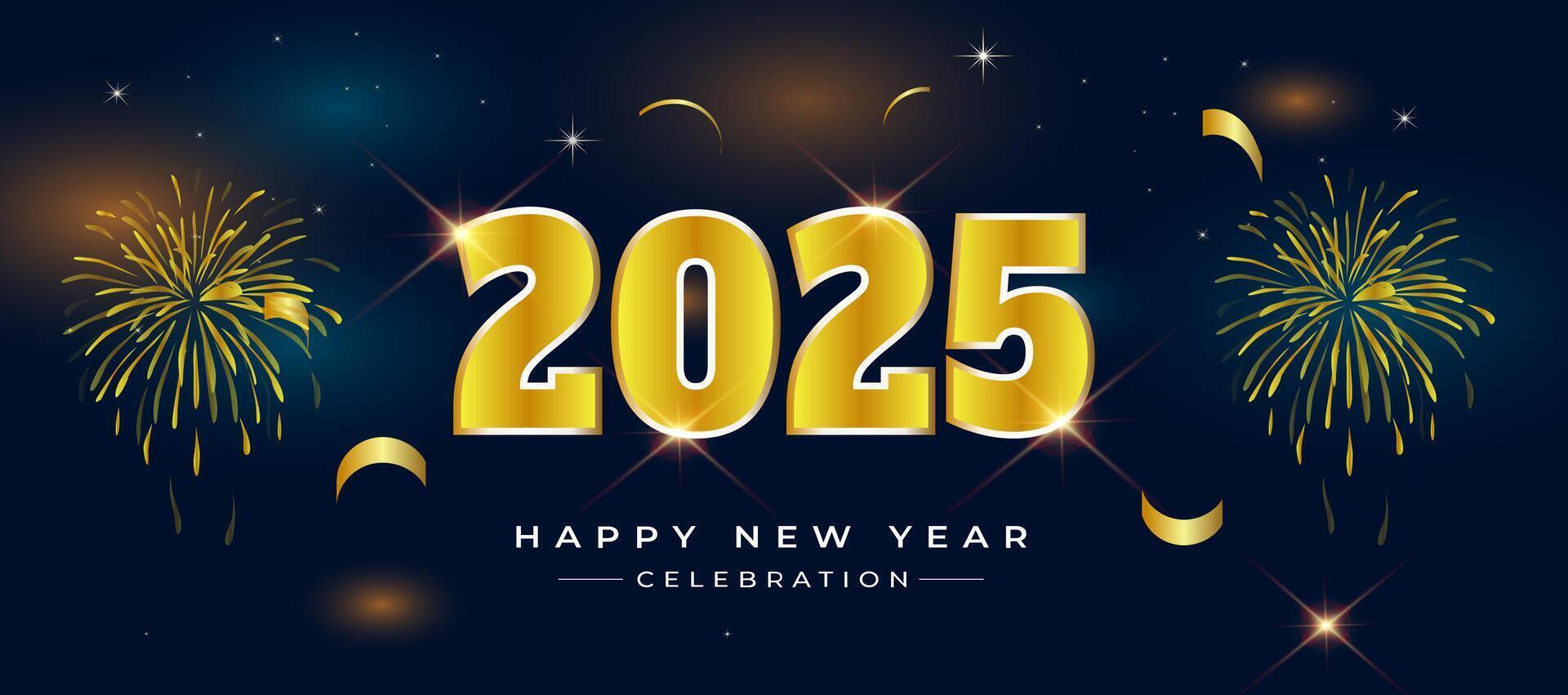 2025 New Year Let the Fireworks Begin vector