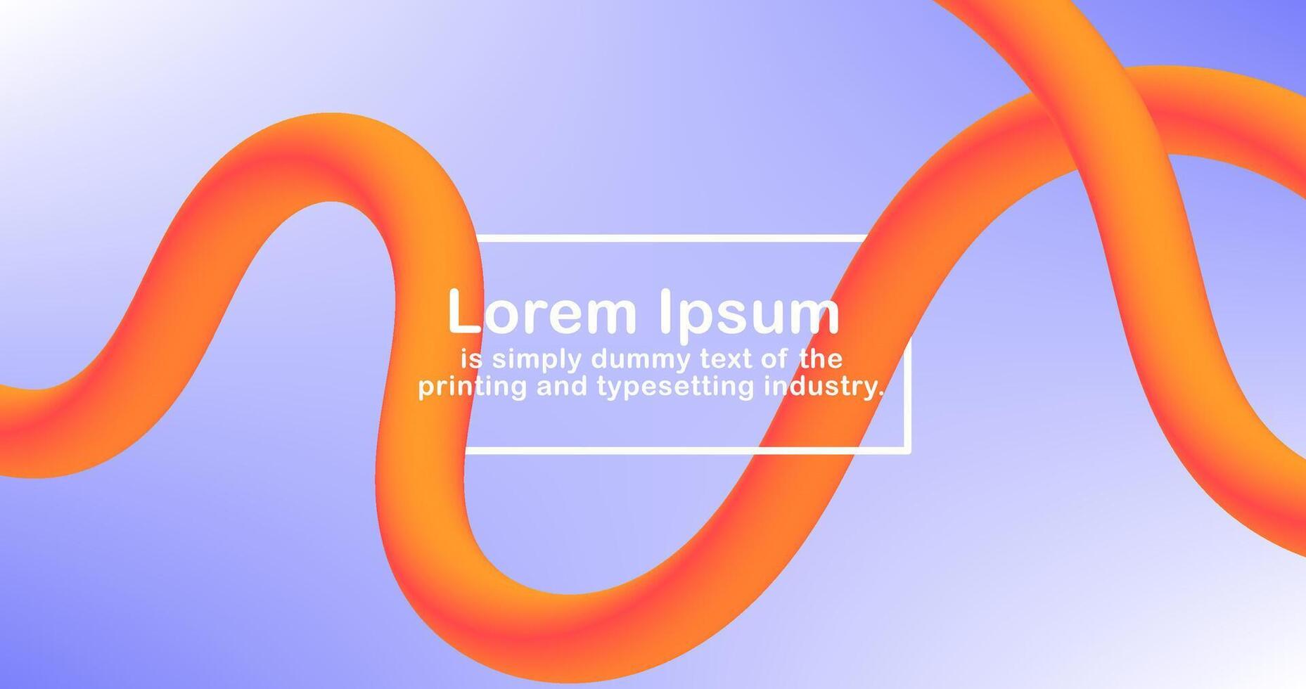 Orange Gradient Line Shape on Blue Background vector
