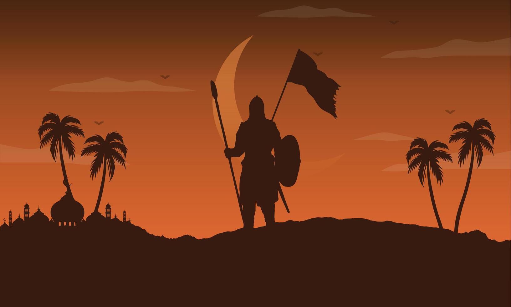 The Legacy of Muslim Warriors Illustration Design vector
