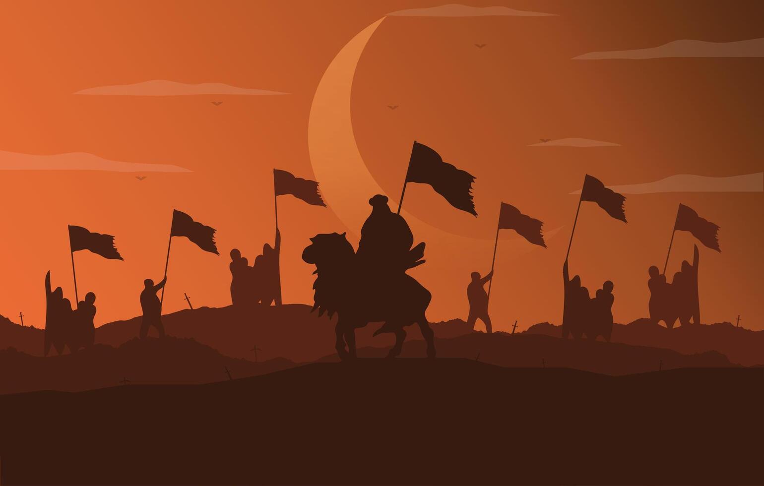 Muslim army war conquest Illustration vector