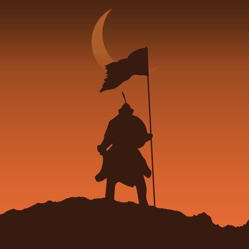 Muslim Warrior in Art and Illustration vector