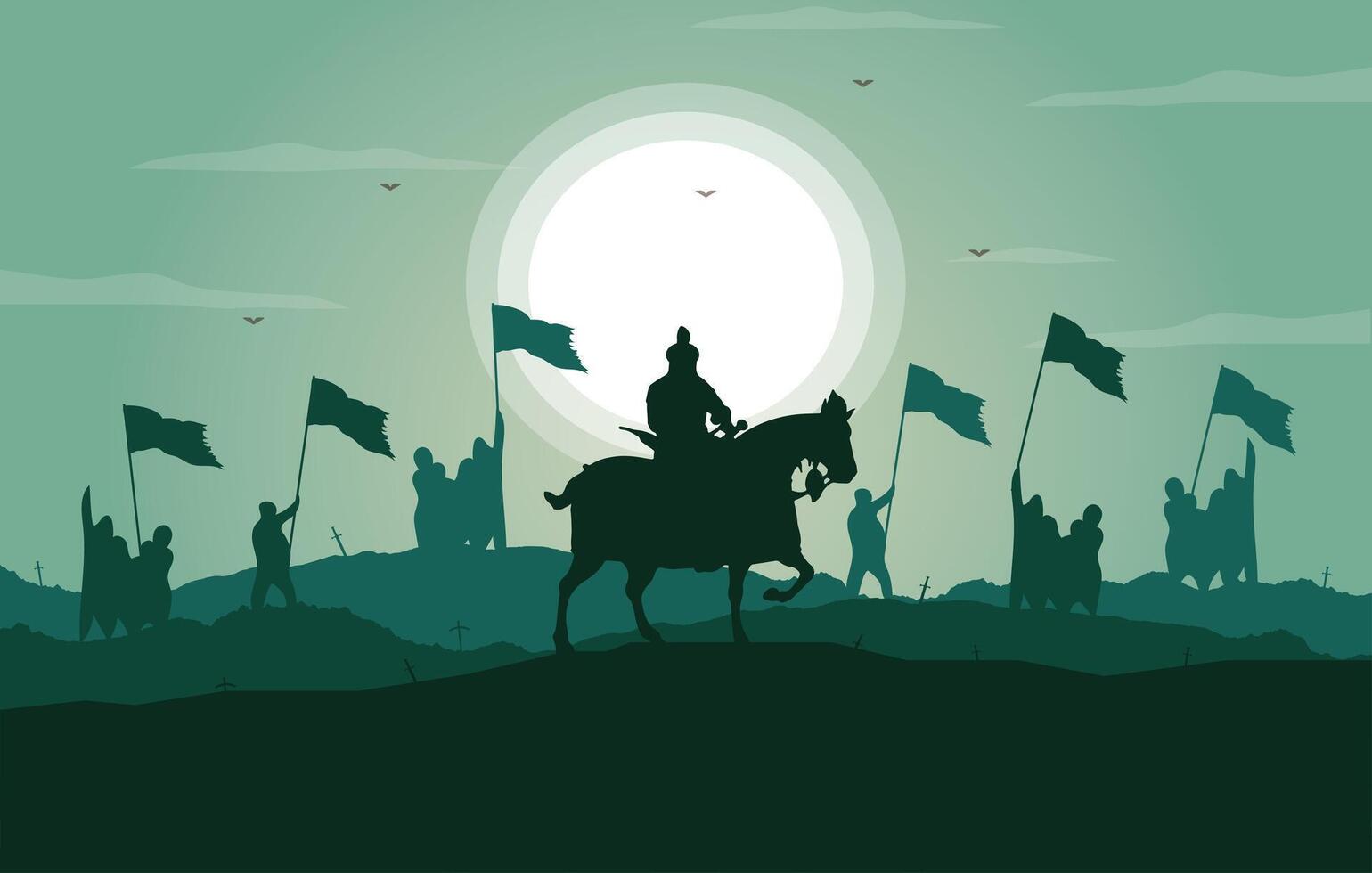 The March of the Muslim Armies Illustration vector