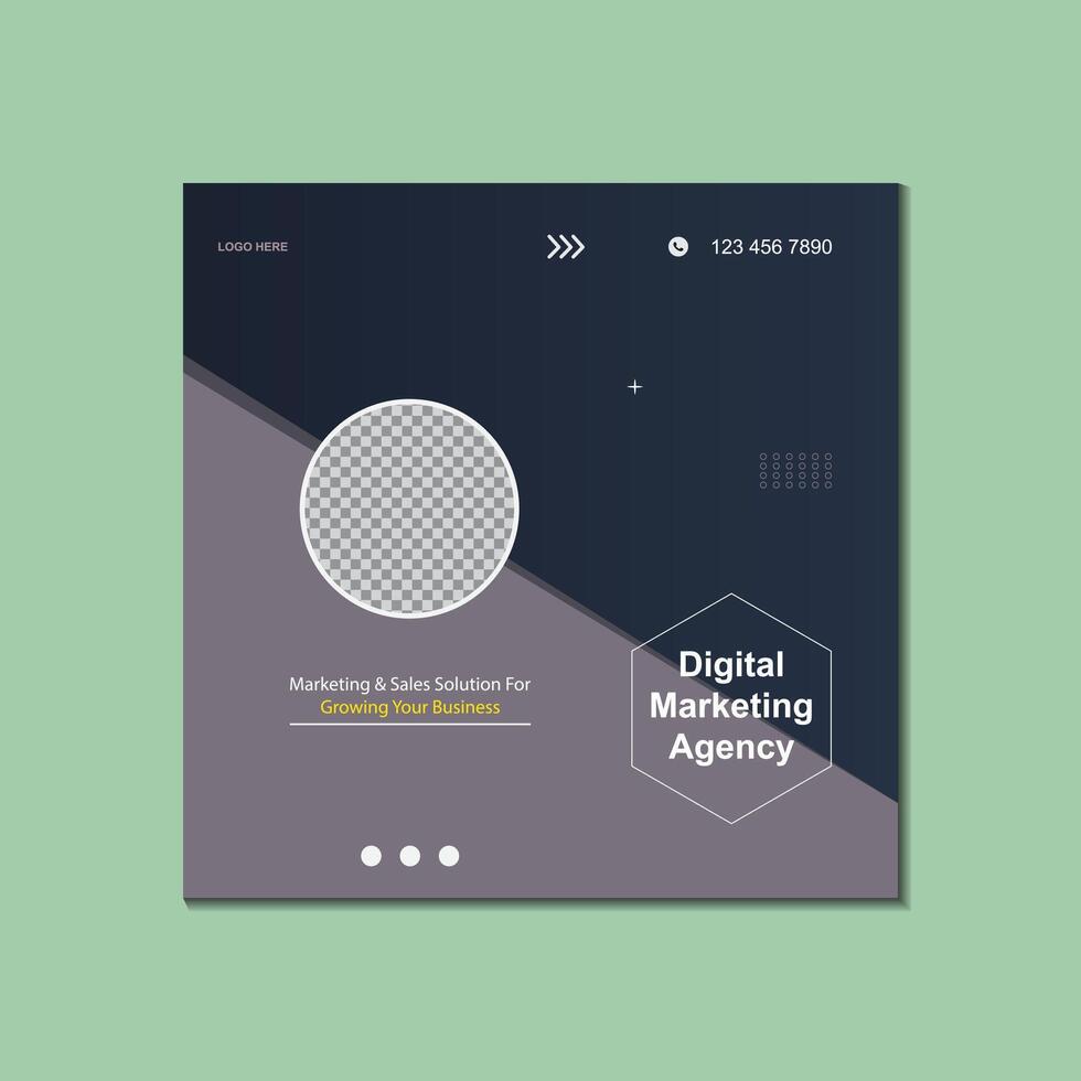 Social media post template design vector