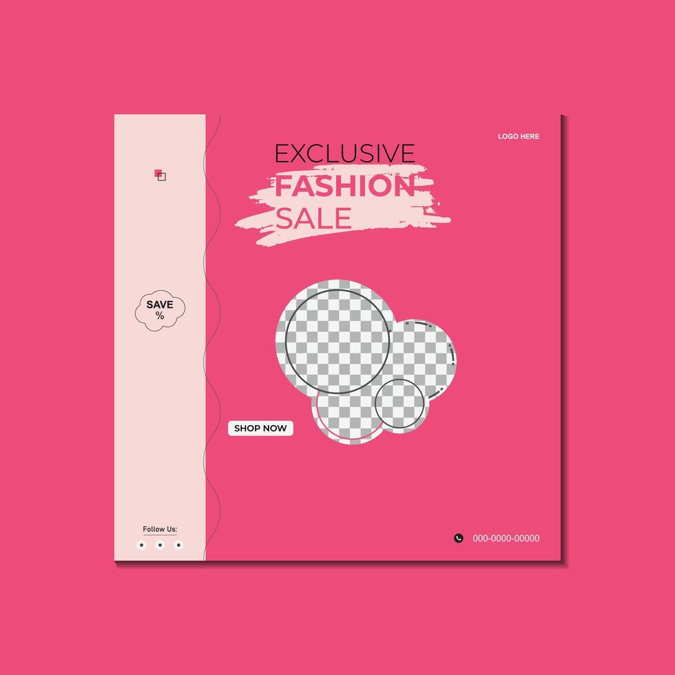 Fashion and beauty social media post design vector