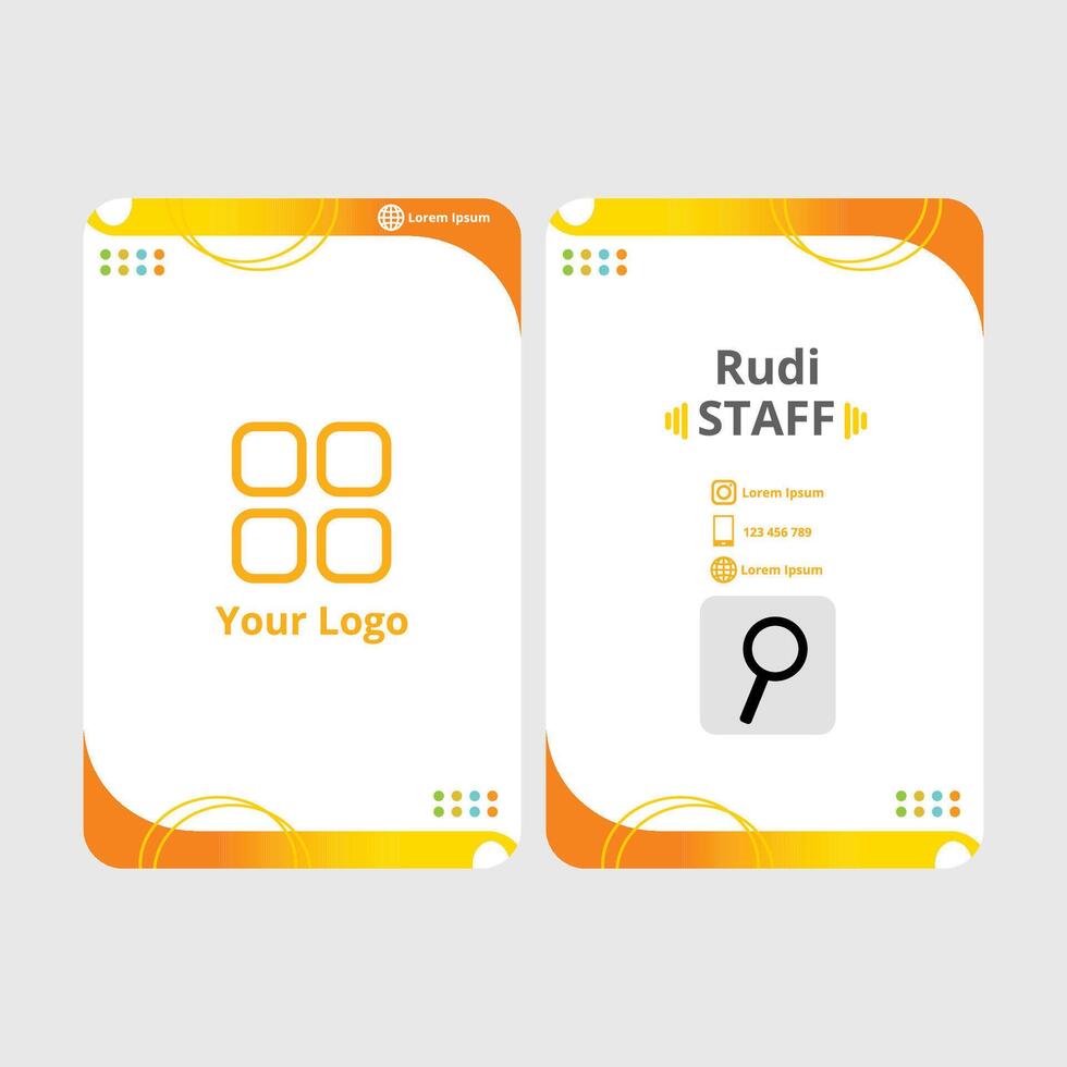 id card template with a simple frame and elegant gradient colors vector