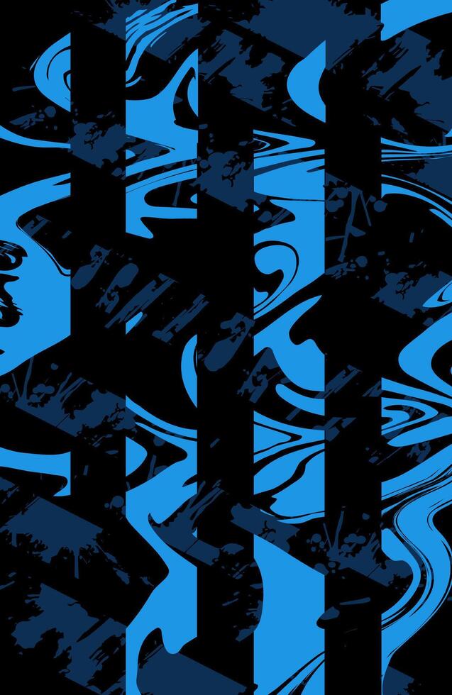 Black and Blue abstract grunge texture background and modern design illustration template for sports uniform vector