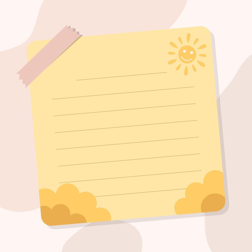 Cute memo paper vector