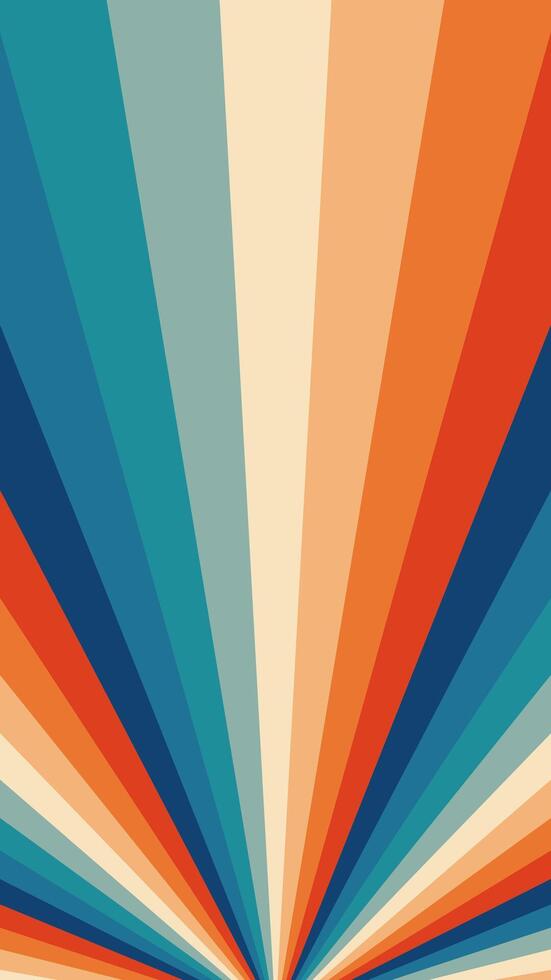 Groovy Retro Rainbow Burst Phone Wallpaper vector