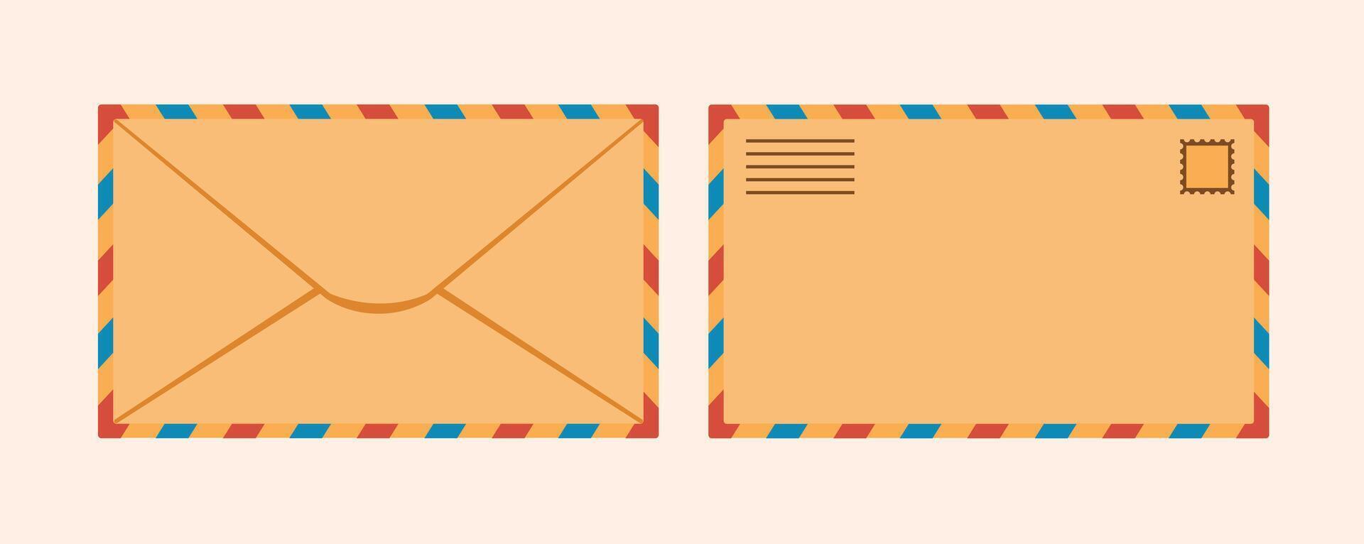 brown envelope with lines on each side, letter container for manual files, suitable for posters and web icons vector