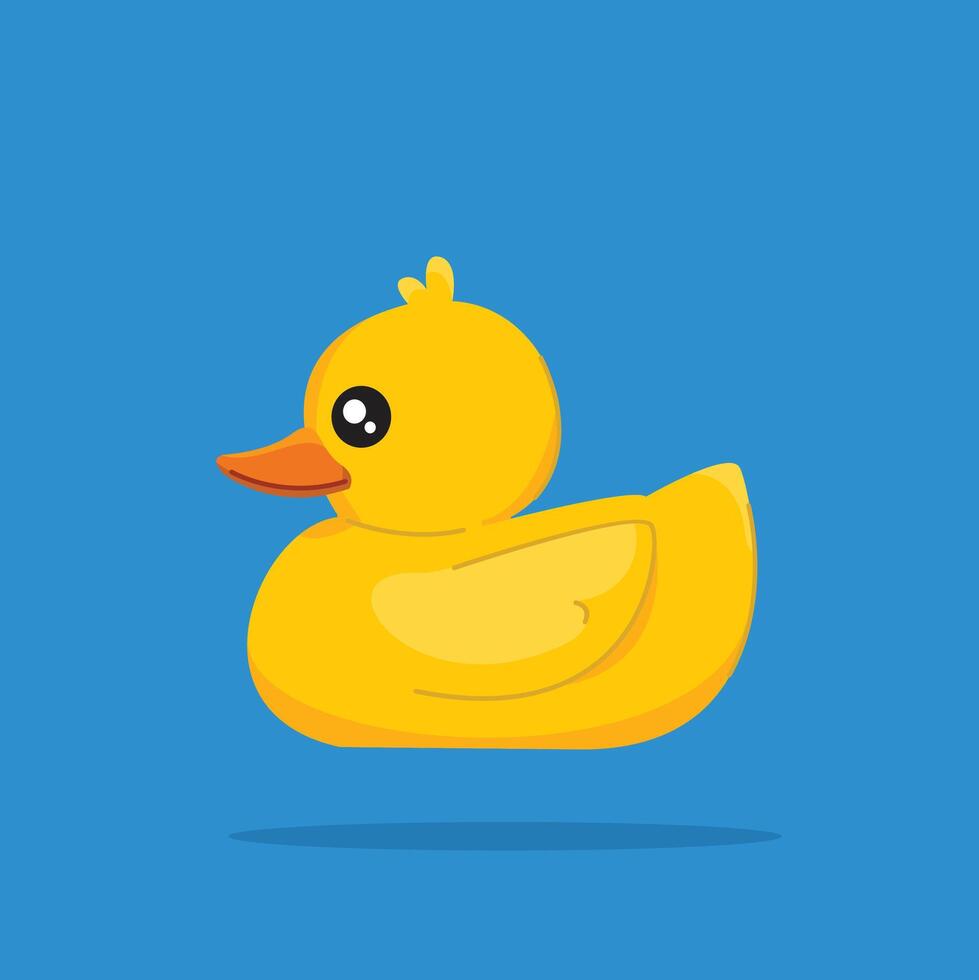yellow rubber duck, children's bath toy, suitable for posters and web icons vector