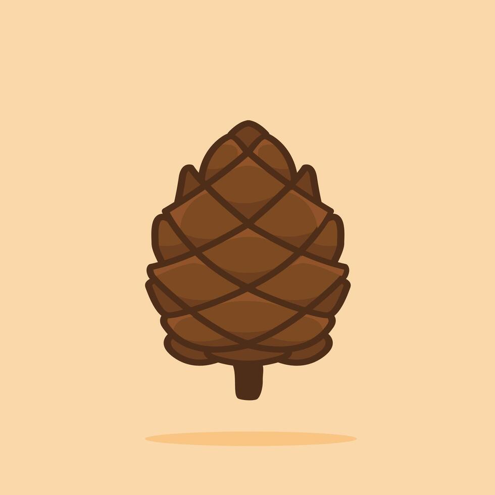 minimalist pine cone, minimalist christmas tree acorn, suitable for poster and web icon vector