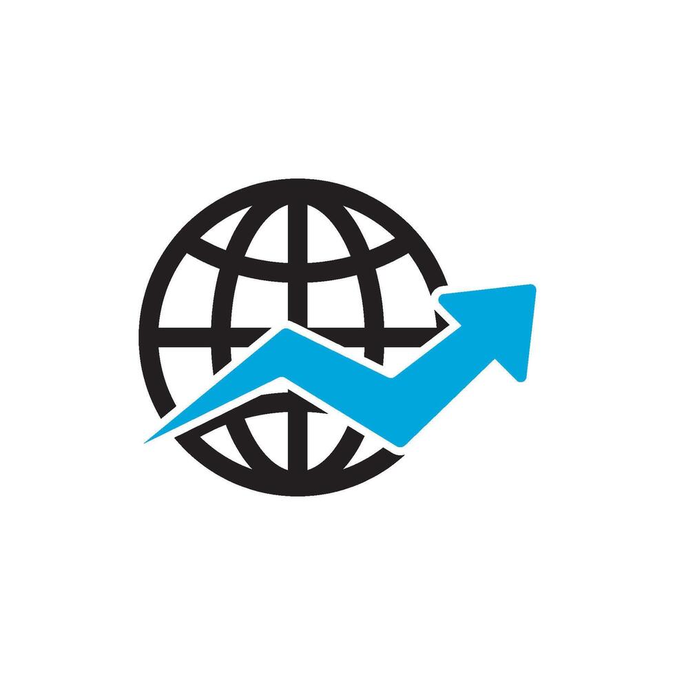 Global market growth icon design vector