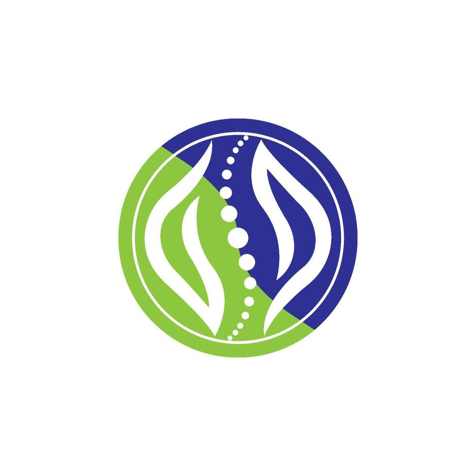 A logo for a company that makes a green and blue leaf vector
