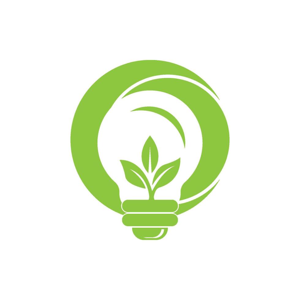 Green light bulb logo design vector