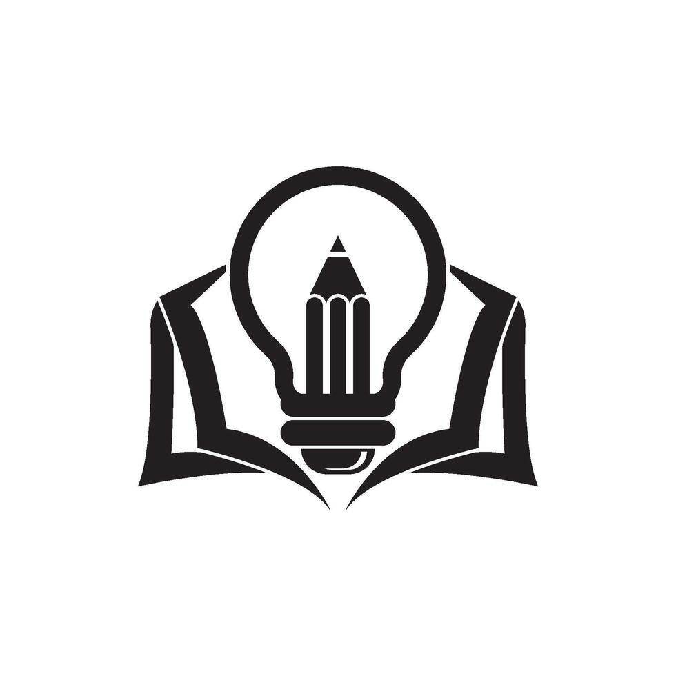 An open book with a light bulb inside vector
