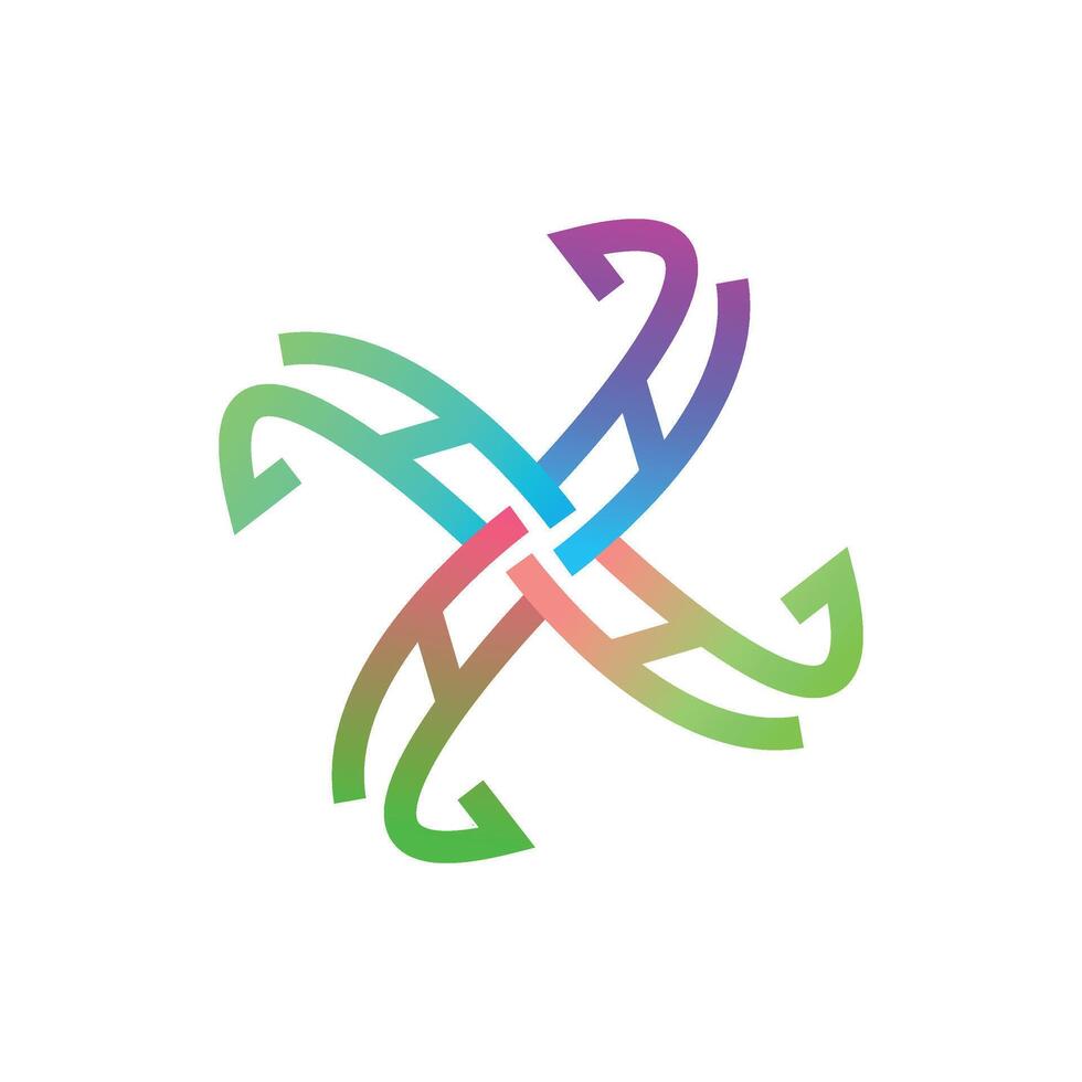 H abstract Gradient letter logo vector